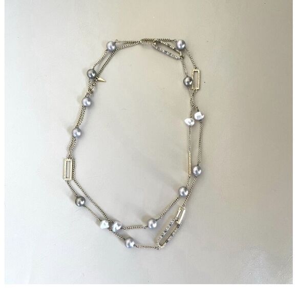 Alexis Bittar crystal link with glass pearl station necklace - Picture 10 of 12